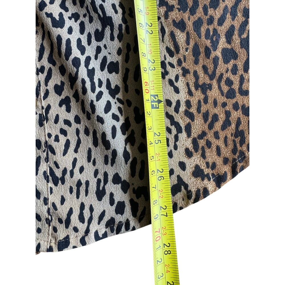 Leopard Print Button Front Blouse Womens M Animal Print Shirt - Picture 9 of 11